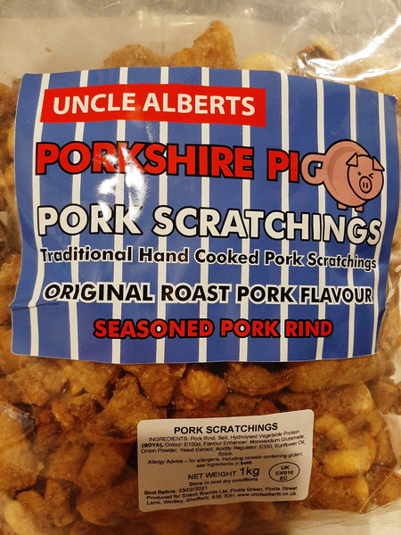 Uncle Alberts Porkshire Pig Pork Scratchings (1x1kilo Bag)