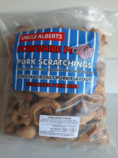Uncle Alberts Porkshire Pig Pork Scratchings (1x1kilo Bag)